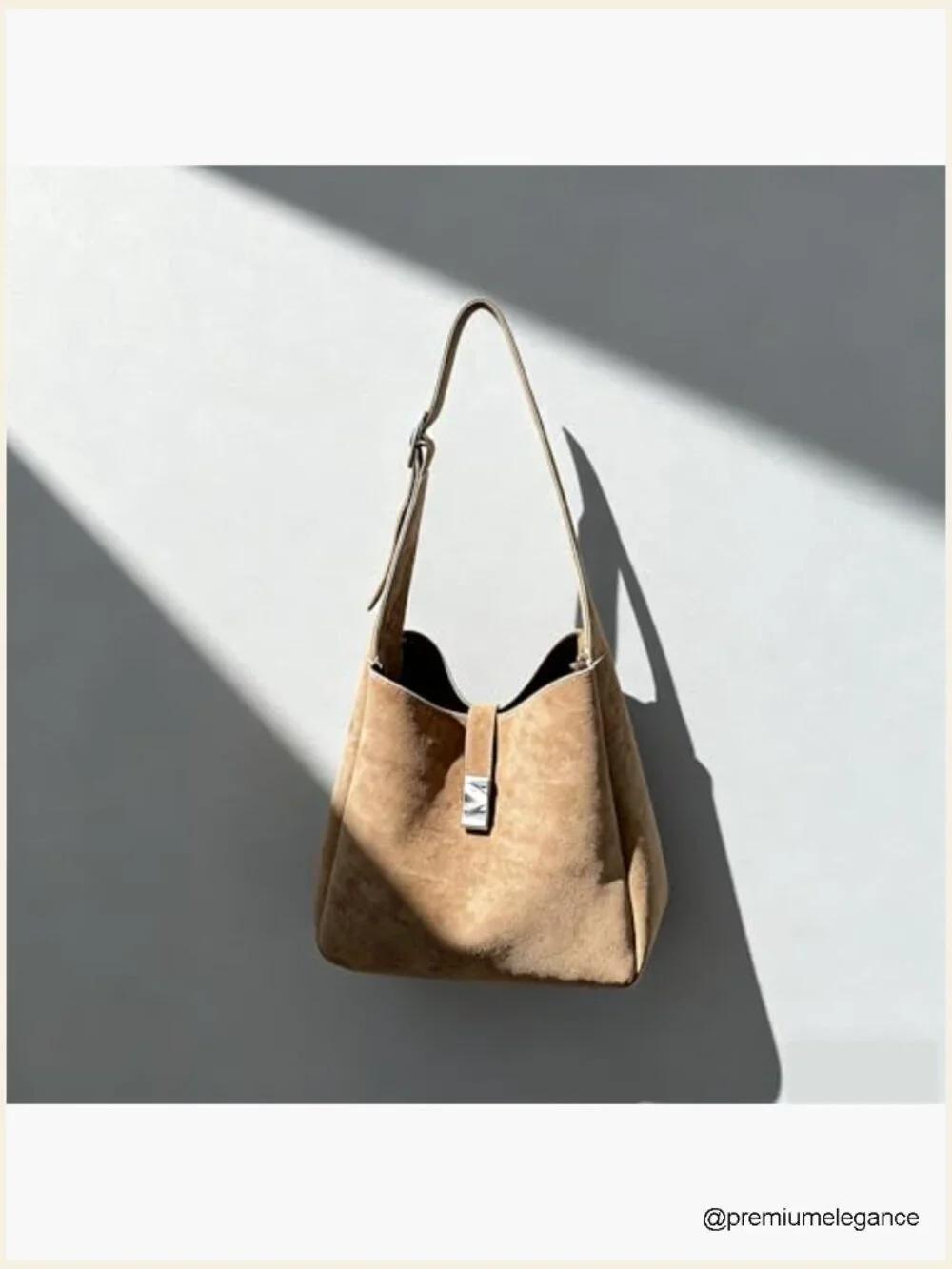 Vintage Suede Slouchy Hobo Shoulder Bag with Pouch Retro Purse